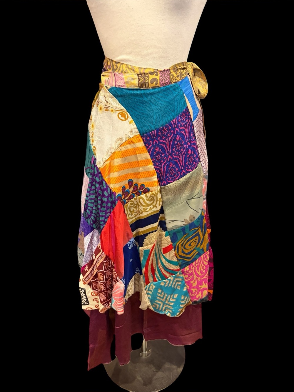 jackpot #5 recycled silk sari reversible wrap skirt